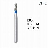 Бор алмазный MANI DI-42 по ISO 032, обр.конус ,014х 3.3 х 19.1 мм, зернистость S, 5 штук