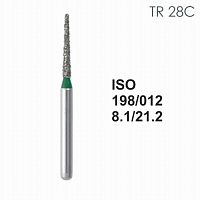 Бор алмазный MANI TR-28C по ISO 198, конус ,012 х 8.1 х 21.2 мм, зернистость C, 5 штук
