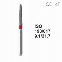 Бор алмазный MANI CE-16F по ISO 198, конус ,017 х 9.1 х 21.7 мм, зернистость F, 5 штук