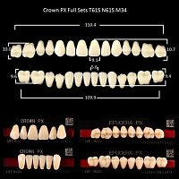 Зубы PX CROWN / EFUCERA, цвет C4, фасон T61S/N61S/34, полный гарнитур, 28шт.
