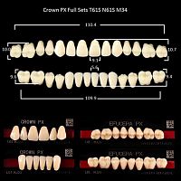 Зубы PX CROWN / EFUCERA, цвет B1, фасон T61S/N61S/34, полный гарнитур, 28шт.