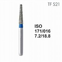 Бор алмазный MANI TF-S21 по ISO 171, конус ,016 х 7.2 х 18.8 мм, зернистость S, 5 штук