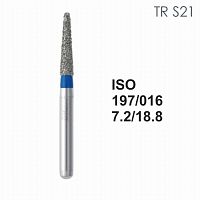 Бор алмазный MANI TR-S21 по ISO 197, конус ,016 х 7.2 х 18.8 мм, зернистость S, 5 штук