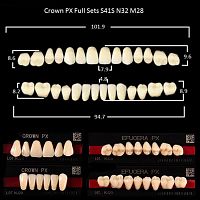 Зубы PX CROWN / EFUCERA, цвет A1, фасон S41S/N32/28, полный гарнитур, 28шт.