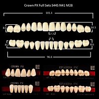 Зубы PX CROWN / EFUCERA, цвет D2, фасон S44S/N41/28, полный гарнитур, 28шт.