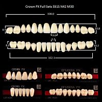 Зубы PX CROWN / EFUCERA, цвет W05, фасон S51S/N42/30, полный гарнитур, 28шт.