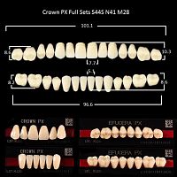 Зубы PX CROWN / EFUCERA, цвет A3, фасон S44S/N41/28, полный гарнитур, 28шт.