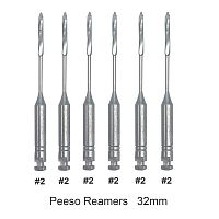 Дрильборы MANI Peeso Reamers машинные корневые пьезо, длина 32 мм, ISO-2, 6 шт.