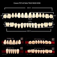 Зубы PX CROWN / EFUCERA, цвет B2, фасон T61S/N61S/34, полный гарнитур, 28шт.