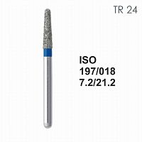 Бор алмазный MANI TR-24 по ISO 197, конус ,018 х 7.2 х 21.2 мм, зернистость S, 5 штук