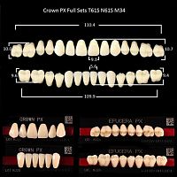Зубы PX CROWN / EFUCERA, цвет A3,5, фасон T61S/N61S/34, полный гарнитур, 28шт.