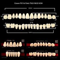 Зубы PX CROWN / EFUCERA, цвет B4, фасон T61S/N61S/34, полный гарнитур, 28шт.