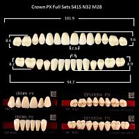 Зубы PX CROWN / EFUCERA, цвет C2, фасон S41S/N32/28, полный гарнитур, 28шт.