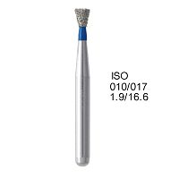 Бор алмазный MANI SI-S48 по ISO 010, об.конус ,017 х 1.6 х 16.6 мм, зернистость S, 5 штук