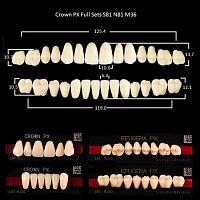 Зубы PX CROWN / EFUCERA, цвет C2, фасон S81/N81/36, полный гарнитур, 28шт.