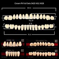 Зубы PX CROWN / EFUCERA, цвет A2, фасон S42S/N31/28, полный гарнитур, 28шт.