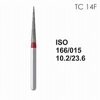 Бор алмазный MANI TC-14F по ISO 166, конус ,015 х 10.2 х 23.6 мм, зернистость F, 5 штук