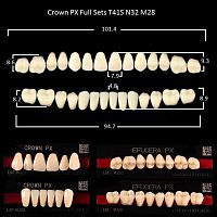 Зубы PX CROWN / EFUCERA, цвет A3, фасон T41S/N42/28, полный гарнитур, 28шт.