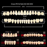 Зубы PX CROWN / EFUCERA, цвет B4, фасон C41/N41/32, полный гарнитур, 28шт.