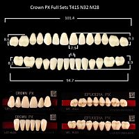 Зубы PX CROWN / EFUCERA, цвет C1, фасон T41S/N42/28, полный гарнитур, 28шт.