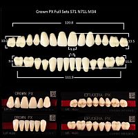 Зубы PX CROWN / EFUCERA, цвет A1, фасон S71/N71L/34, полный гарнитур, 28шт.