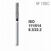 Бор алмазный MANI SF-12SC по ISO 111, цилиндр ,014 х 8.3 х 22.2 мм, зернистость SC, 5 штук