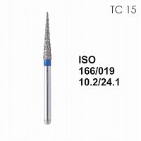 Бор алмазный MANI TC-15 по ISO 166, конус ,019 х 10.2 х 24.1 мм, зернистость S, 5 штук