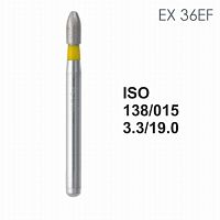 Бор алмазный MANI EX-36EF по ISO 138, цилиндр ,015 х 3.3 х 19.0 мм, зернистость EF, 5 штук