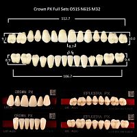 Зубы PX CROWN / EFUCERA, цвет A2, фасон O51S/N61S/32, полный гарнитур, 28шт.