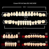 Зубы PX CROWN / EFUCERA, цвет C4, фасон S51/N42/30, полный гарнитур, 28шт.