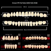 Зубы PX CROWN / EFUCERA, цвет A2, фасон S44S/N41/28, полный гарнитур, 28шт.
