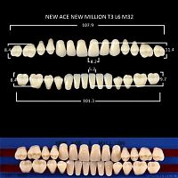 Зубы NEW ACE/NEW MILLION, цвет C4, фасон T3/L6/M32, полный гарнитур, 28шт.