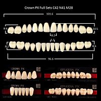 Зубы PX CROWN / EFUCERA, цвет B3, фасон C42/N41/28, полный гарнитур, 28шт.