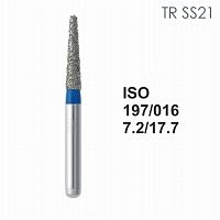 Бор алмазный MANI TR-SS21 по ISO 197, конус ,016 х 7.2 х 17.7 мм, зернистость S, 5 штук