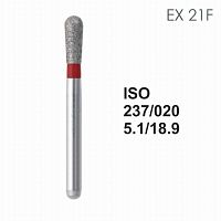 Бор алмазный MANI EX-21F по ISO 237, груша ,020 х 5.1 х 18.9 мм, зернистость F, 5 штук