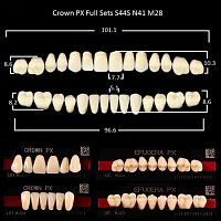 Зубы PX CROWN / EFUCERA, цвет A3,5, фасон S44S/N41/28, полный гарнитур, 28шт.