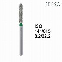 Бор алмазный MANI SR-12C по ISO 141, цилиндр ,015 х 8,2 х 22.2 мм, зернистость C, 5 штук