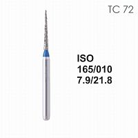 Бор алмазный MANI TC-72 по ISO 165, конус ,010 х 7.9 х 21.8 мм, зернистость S, 5 штук