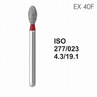 Бор алмазный MANI EX-40F по ISO 277, яйцо ,023 х 4.3 х 19.1 мм, зернистость F, 5 штук