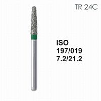 Бор алмазный MANI TR-24C по ISO 197, конус ,019 х 7.2 х 21.2 мм, зернистость C, 5 штук