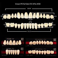 Зубы PX CROWN / EFUCERA, цвет A4, фасон S71/N71L/34, полный гарнитур, 28шт.