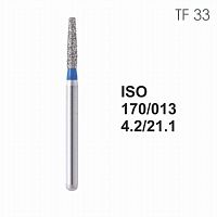 Бор алмазный MANI TF-33 по ISO 170, конус ,013 х 4.2 х 21.1 мм, зернистость S, 5 штук