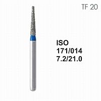 Бор алмазный MANI TF-20 по ISO 171, конус ,014 х 7.2 х 21.0 мм, зернистость S, 5 штук