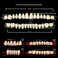 Зубы PX CROWN / EFUCERA, цвет C4, фасон C61/N61S/34, полный гарнитур, 28шт.
