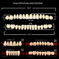 Зубы PX CROWN / EFUCERA, цвет D4, фасон S41S/N32/28, полный гарнитур, 28шт.