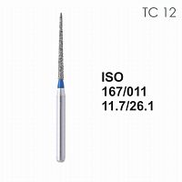 Бор алмазный MANI TC-12 по ISO 167, конус ,011 х 11.7 х 26.1 мм, зернистость S, 5 штук