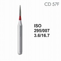 Бор алмазный MANI CD-57F по ISO 295, торпеда,007 х 3.6 х 16.7 мм, зернистость F, 5 штук