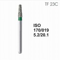 Бор алмазный MANI TF-23C по ISO 170, конус ,019 х 5.2 х 20.1 мм, зернистость C, 5 штук