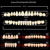 Зубы PX CROWN / EFUCERA, цвет B1, фасон O41/N32/28, полный гарнитур, 28шт.