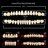 Зубы PX CROWN / EFUCERA, цвет C3, фасон C42/N41/32, полный гарнитур, 28шт.